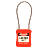 ASEC Safety Lockout Tagout Padlock with Wire Shackle