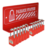 ASEC 12 Padlock Mini Lockout Tagout Station