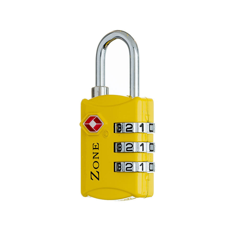 Zone TSA Luggage Combination Padlock Luggage Lock Zone Yellow