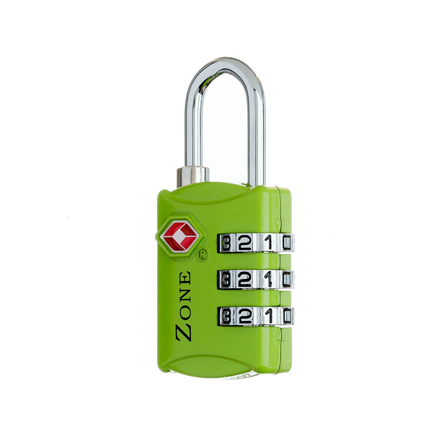 Zone TSA Luggage Combination Padlock Luggage Lock Zone Green