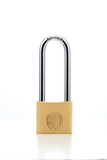 Shield Long Shackle Brass Padlock
