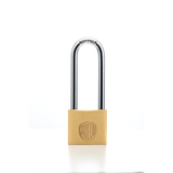 Shield Long Shackle Brass Padlock