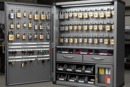 Storage Cabinet Systems for Safety Padlocks and Keys