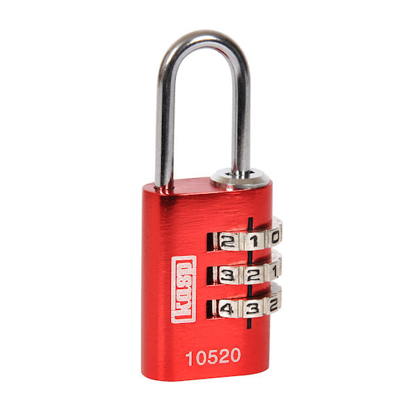 Kasp 105 Coloured Combination Padlock Padlock Nothing But Padlocks 20mm Red