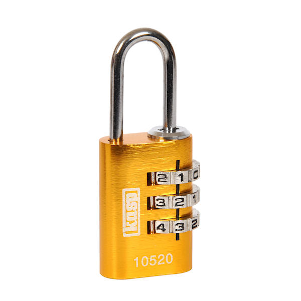 Kasp 105 Coloured Combination Padlock Padlock Nothing But Padlocks 20mm Yellow