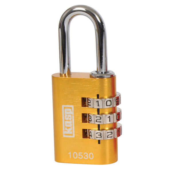 Kasp 105 Coloured Combination Padlock Padlock Nothing But Padlocks 30mm Yellow