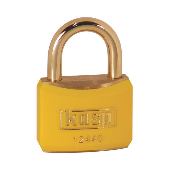 Kasp 124 Coloured Brass Padlock Padlock Nothing But Padlocks Yellow Keyed Alike