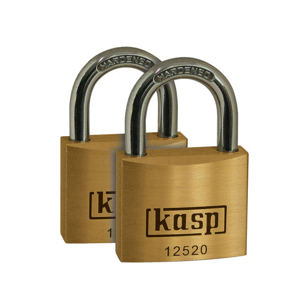 Kasp 125 Premium Brass Padlock Padlock Nothing But Padlocks 20mm Keyed Alike Twin Pack