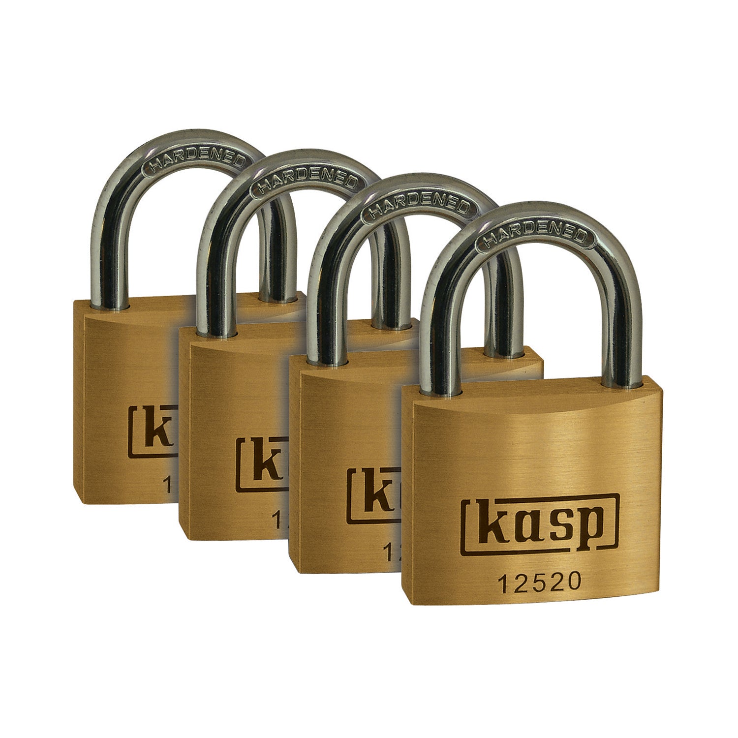 Kasp 125 Premium Brass Padlock Padlock Nothing But Padlocks 20mm Keyed Alike Quad Pack