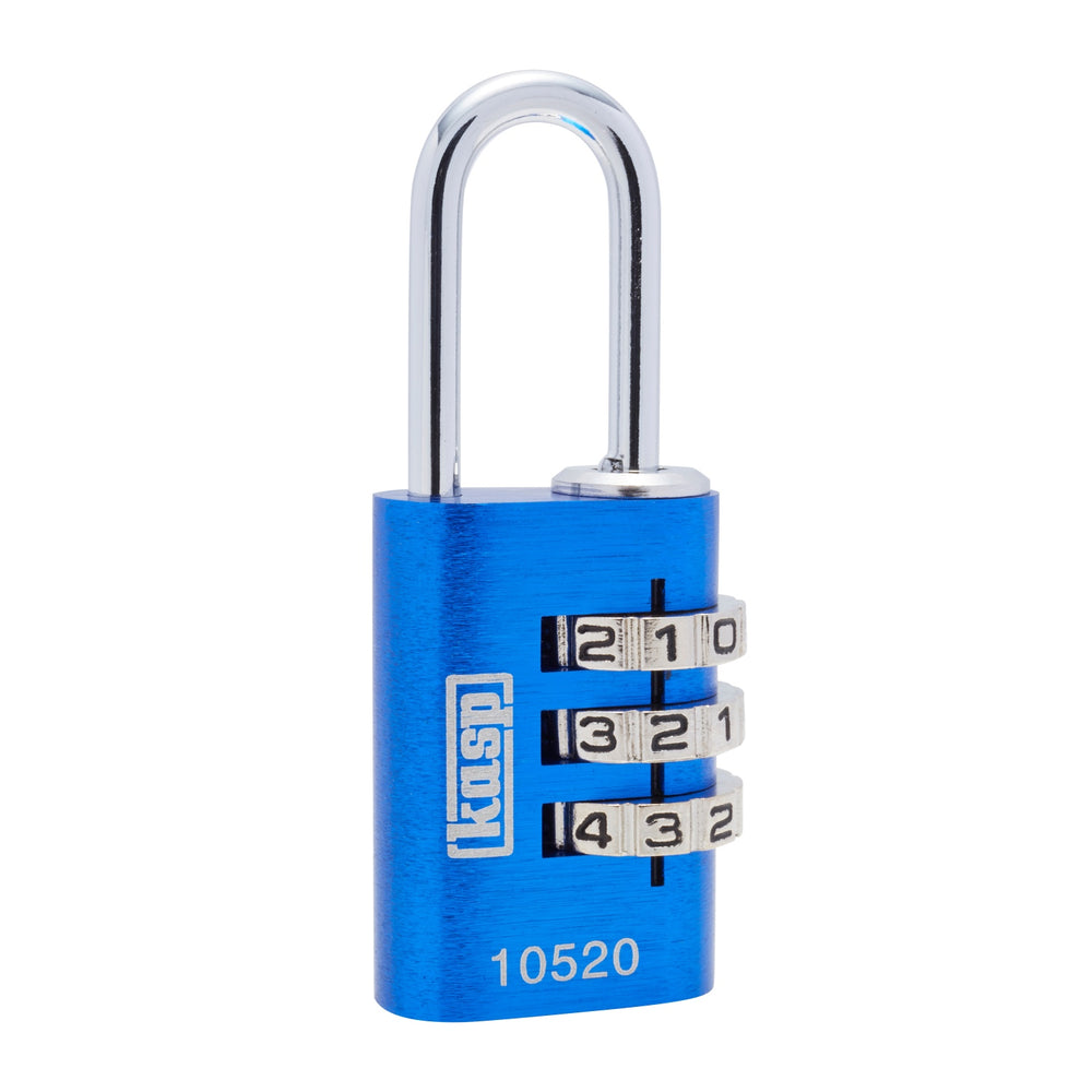 Kasp 105 Coloured Combination Padlock Padlock Nothing But Padlocks 20mm Blue