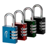 ASEC Coloured Aluminium Combination Padlock