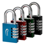 ASEC Coloured Aluminium Combination Padlock