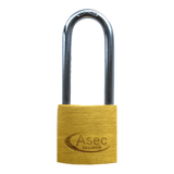 ASEC Long Shackle Brass Padlock Nothing But Padlocks 30mm Keyed Alike