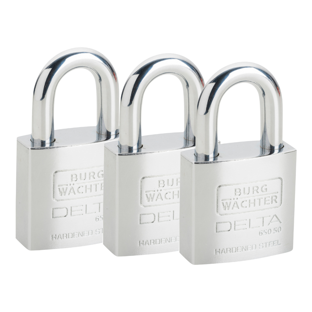 Burg-Wächter Delta 650 Padlock - Keyed Alike 3 Pack