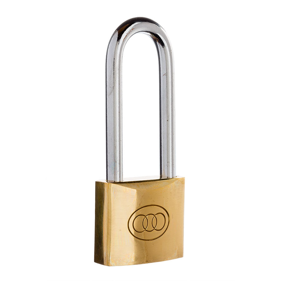 TriCircle Long Shackle Brass Padlock Nothing But Padlocks