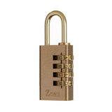 Zone Brass Combination Padlock Nothing But Padlocks 30mm - 4 dial Visi