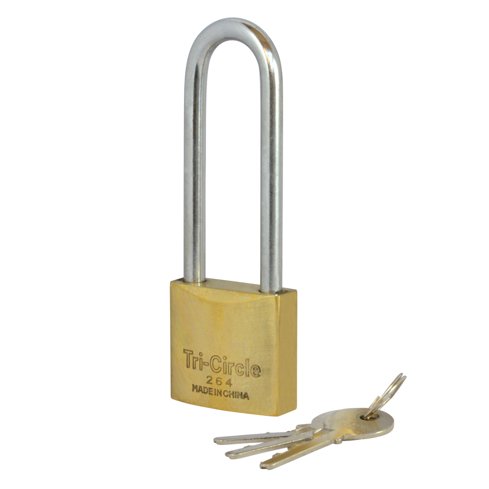 Tricircle 26 Series Brass Long Shackle Padlock