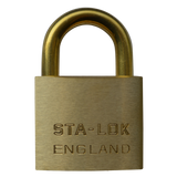 B & G STA-LOCK C Series Brass Padlock - Brass Shackle