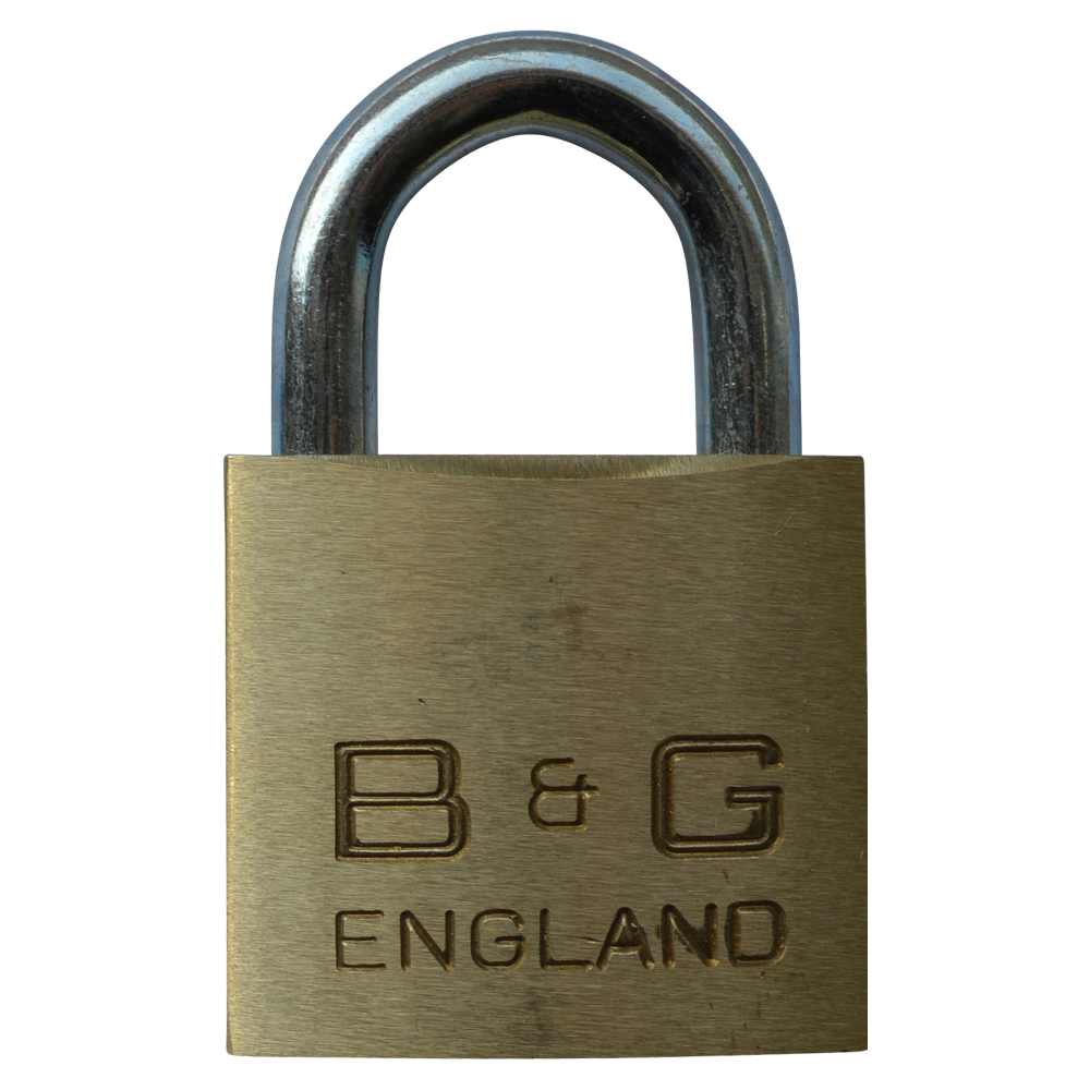 B & G Warded Brass Padlock - Steel Shackle
