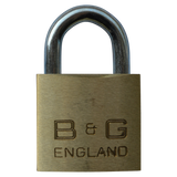 B & G Warded Brass Padlock - Steel Shackle