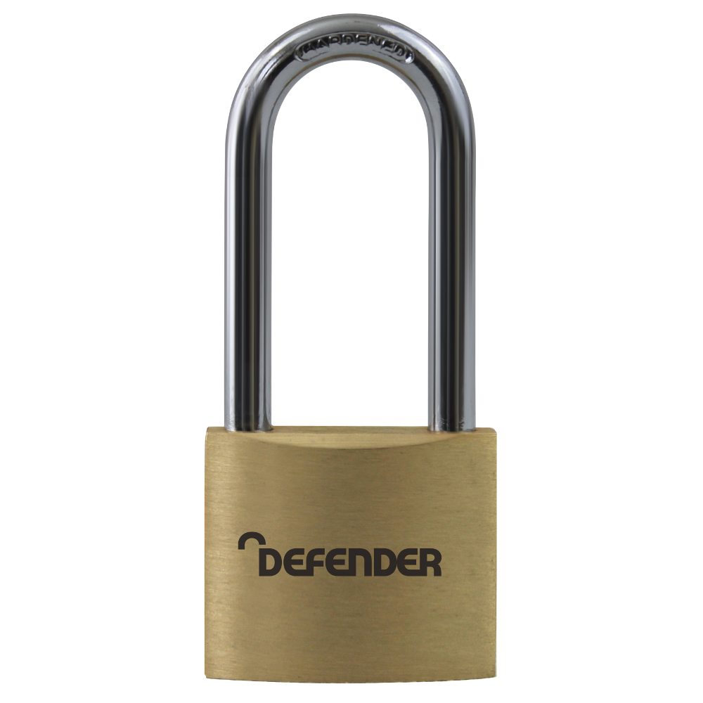 Defender Brass Long Shackle Padlock