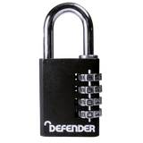 Defender Black Diecast Combination Padlock