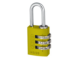 Yellow Aluminium Combination Padlock 20mm