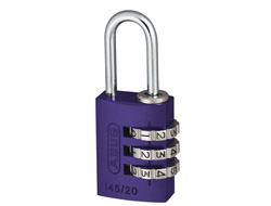 Lilac Aluminium Combination Padlock 20mm