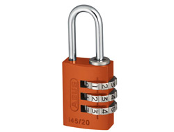 Orange Aluminium Combination Padlock 20mm