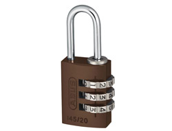 Brown Aluminium Combination Padlock 20mm