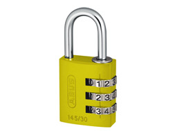 Yellow Aluminium Combination Padlock 30mm