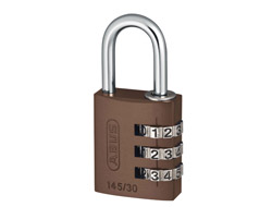 Brown Aluminium Combination Padlock 30mm