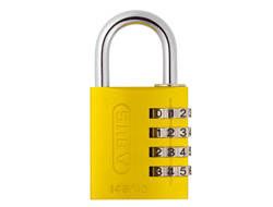 Yellow Aluminium Combination Padlock 40mm