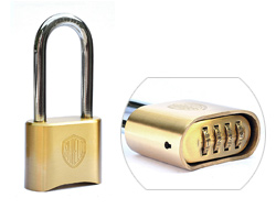 Long Shackle Heavy Duty Brass Combination Padlock