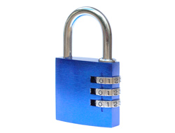 Branded Aluminium Combination Padlock Blue