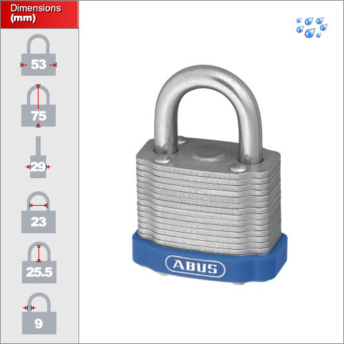 Abus 41/50 Kd, Candado con llave diferente 2 anchos, 5jkr4