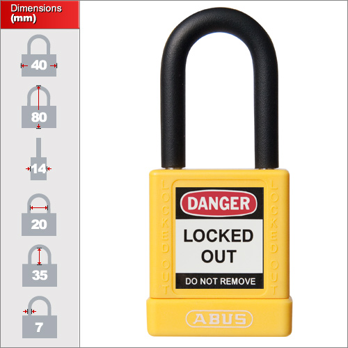 ABUS 74 40 Yellow ABUS Lock Out Padlock Yellow 