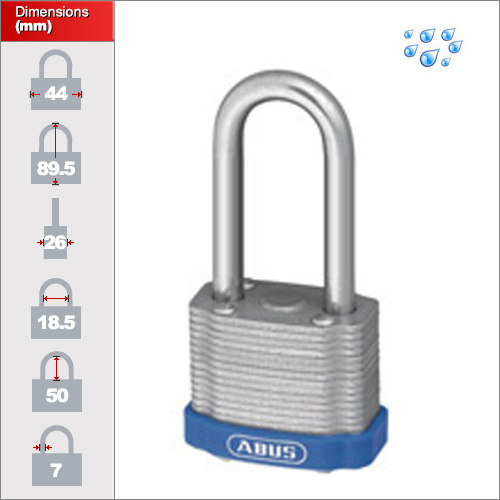 ABUS 41/40HB50 MK Master Keyed Laminated Padlock Long Shackle (40mm)